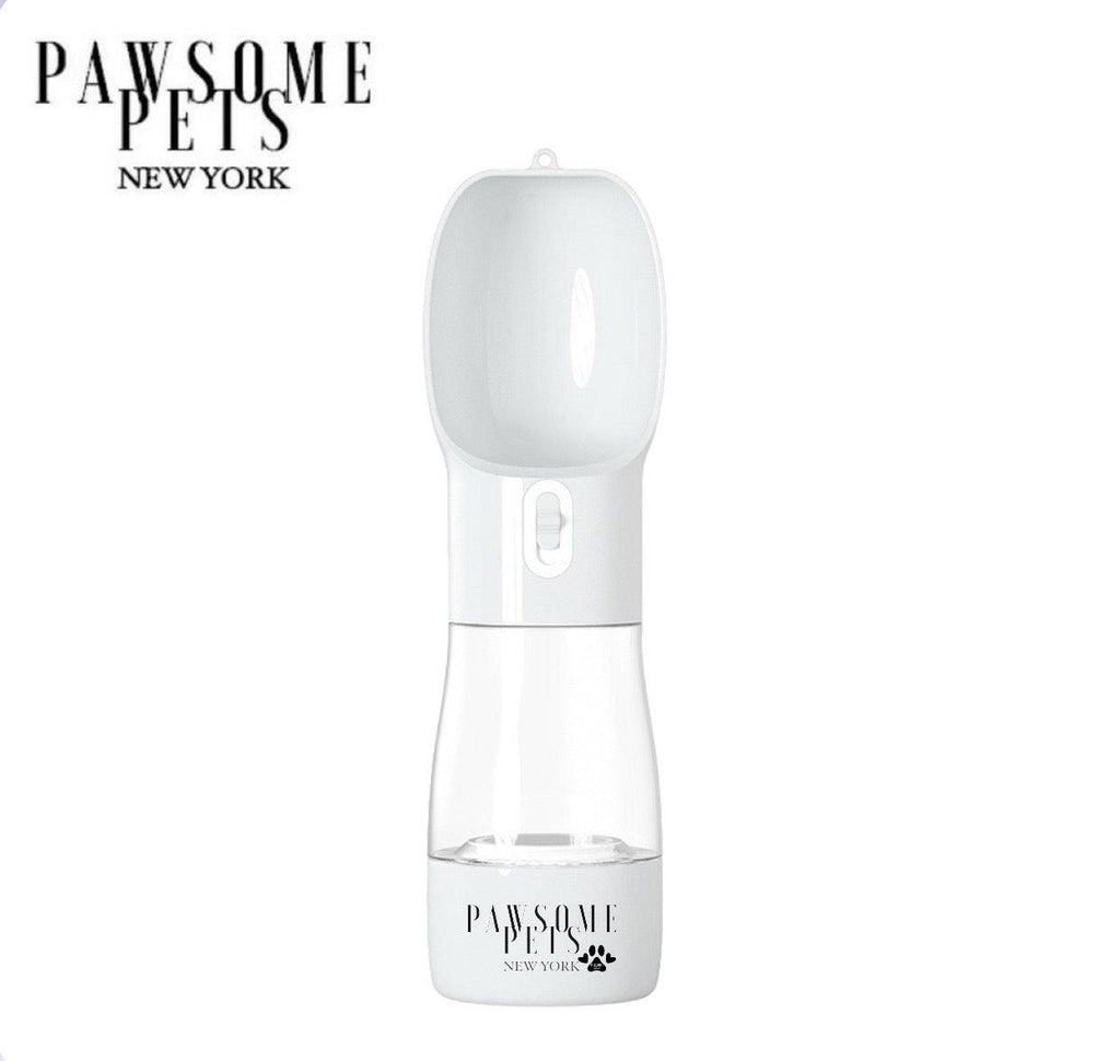 Comedero Portátil 2 en 1 Gris Claro para Mascotas