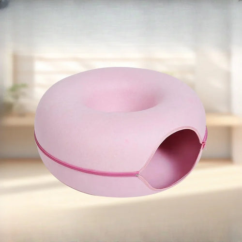 Cama Túnel Gatos Forma Dona Fieltro Cómodo